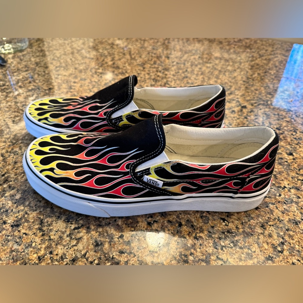 Men’s Vans Slip Ons - Flames - Size 11